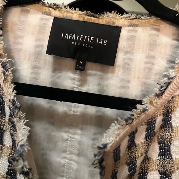 Lafayette 148 tweed open front blazer size M - Picture 2 of 5